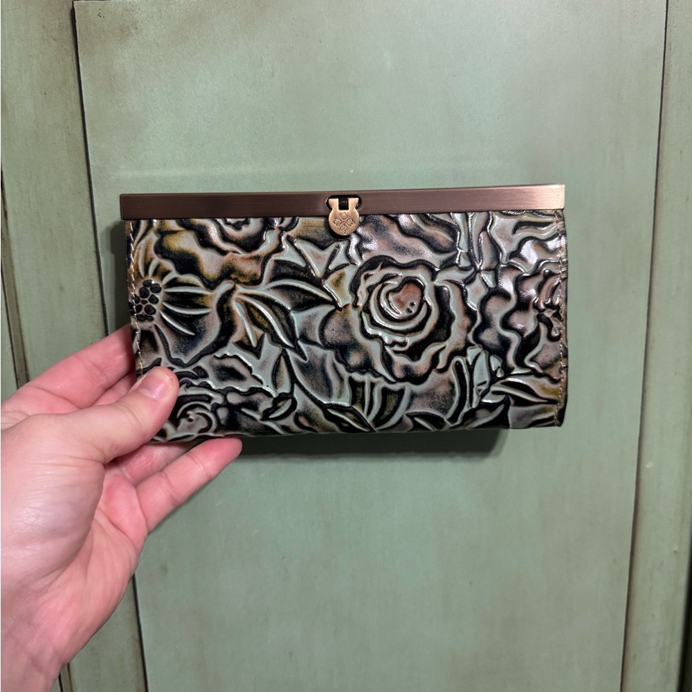 Patricia Nash Bronze Floral Embossed Wallet